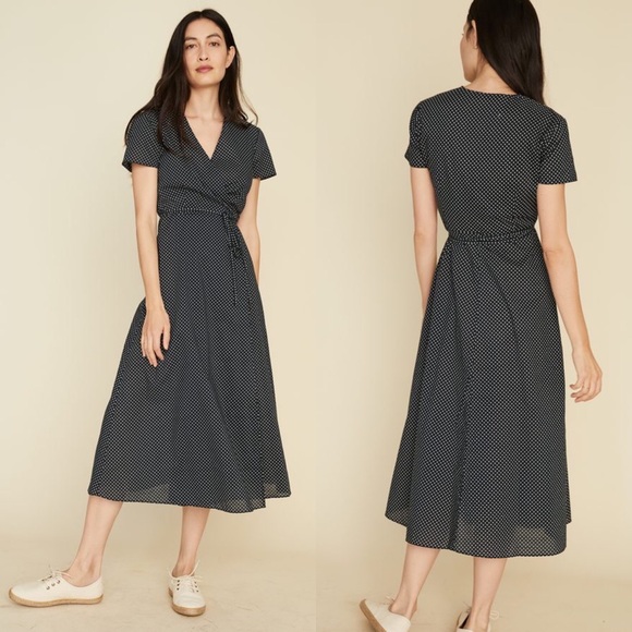 Jenni Kayne Dresses & Skirts - Jenni Kayne | NWT Navy Cotton Polka Dot Wrap Dress